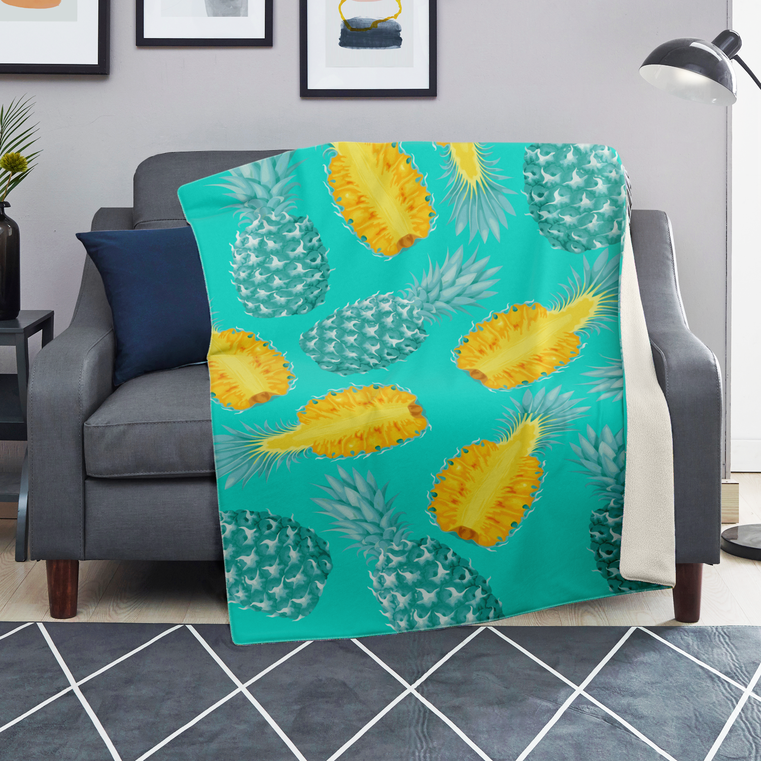 Blue Pineapple Blanket