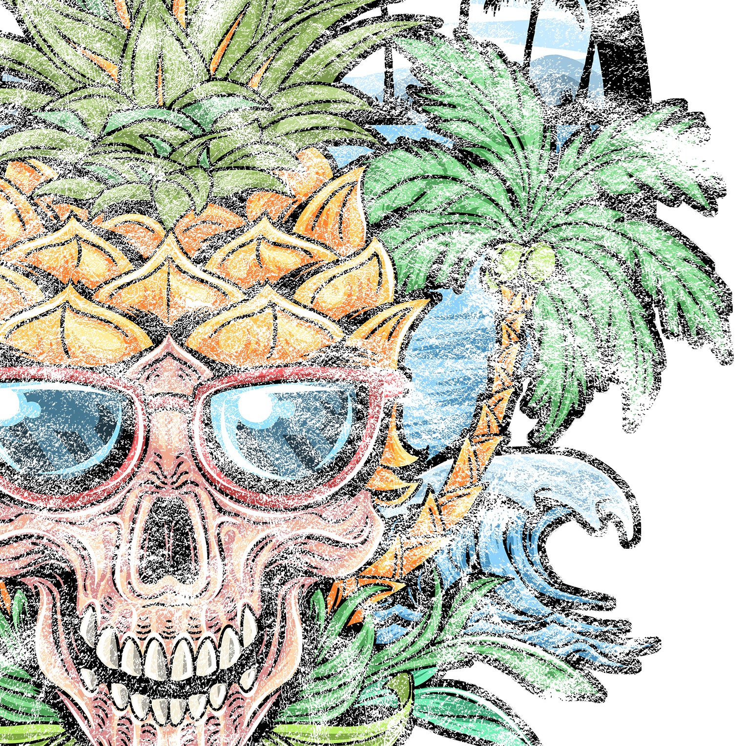 Pineapple Palms - Women's Roll Cuff T-Shirt