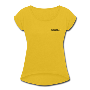 Dos Isle - Women's Roll Cuff T-Shirt - mustard yellow