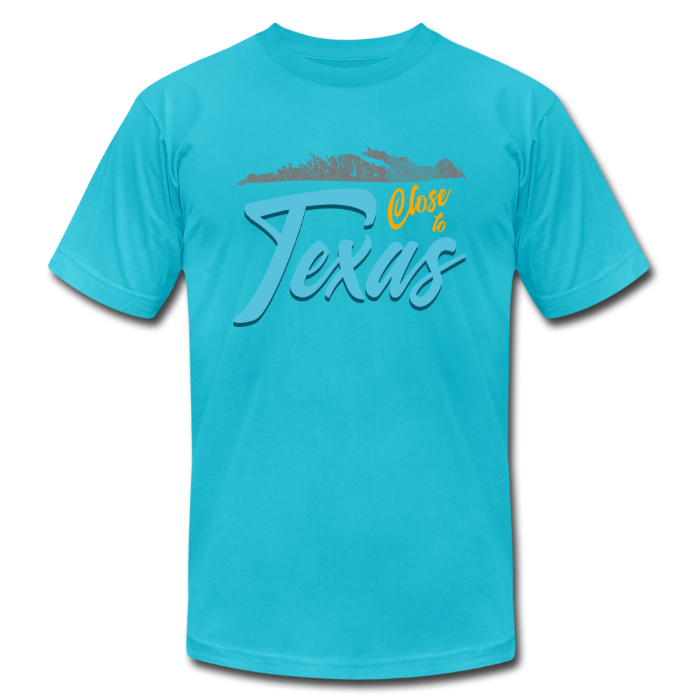 Close to Texas - Men's Unisex Jersey T-Shirt by Bella + Canvas - turquoise