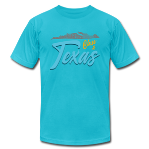 Close to Texas - Men's Unisex Jersey T-Shirt by Bella + Canvas - turquoise