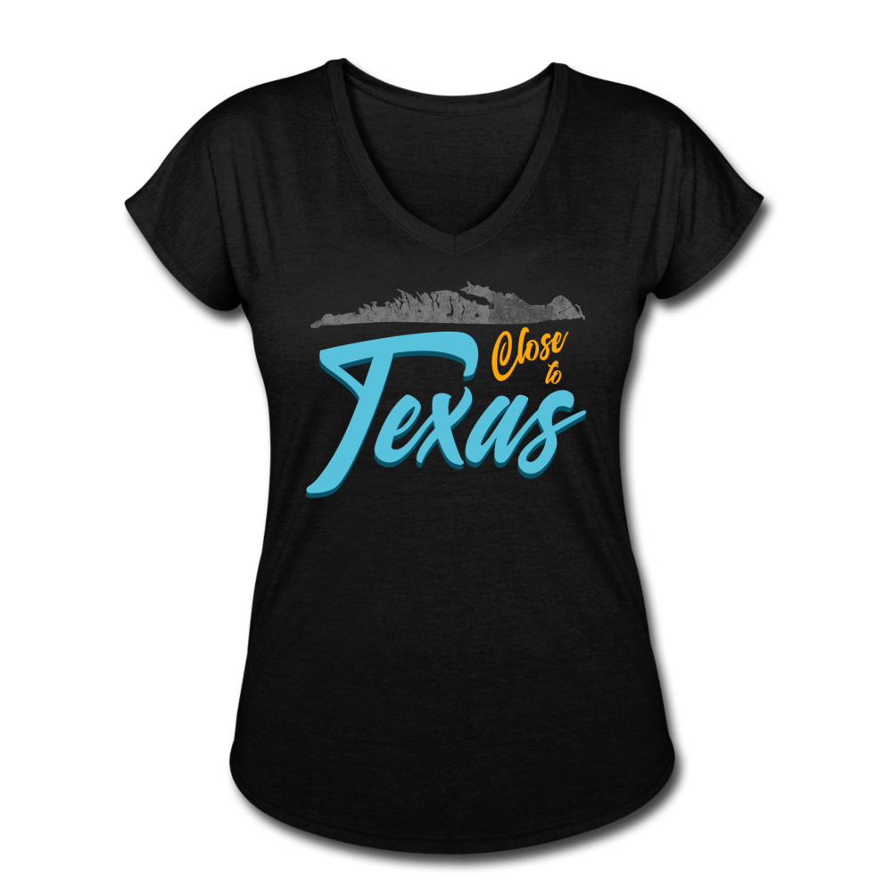Close to Texas -  Women's Tri-Blend V-Neck T-Shirt - black