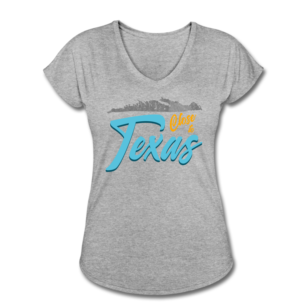 Close to Texas -  Women's Tri-Blend V-Neck T-Shirt - heather gray