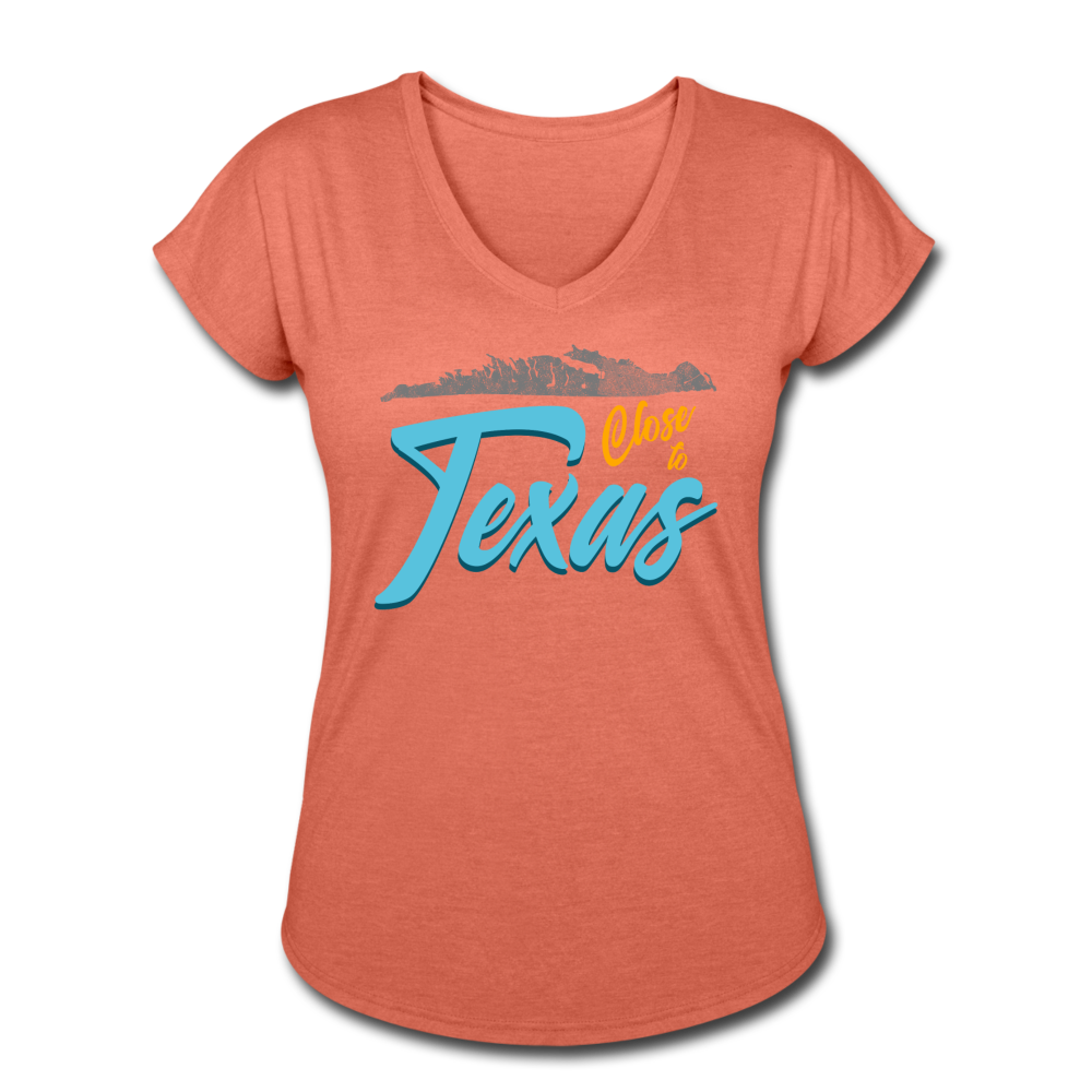 Close to Texas -  Women's Tri-Blend V-Neck T-Shirt - heather bronze