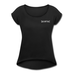 Tiki Time -  Women's Roll Cuff T-Shirt - black