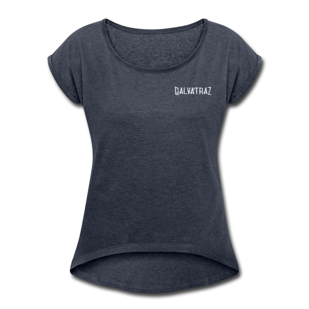 Tiki Time -  Women's Roll Cuff T-Shirt - navy heather