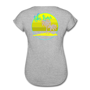 Tiki Time -  Women's Tri-Blend V-Neck T-Shirt - heather gray
