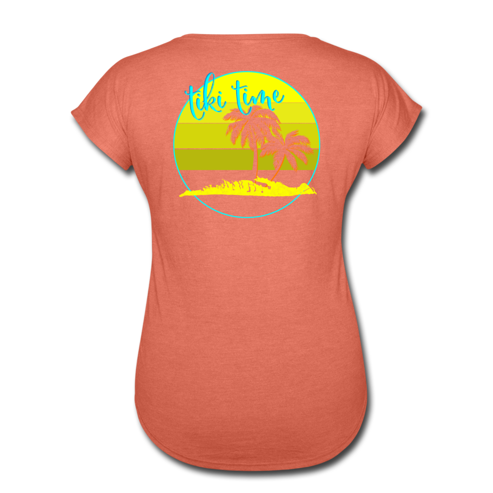 Tiki Time -  Women's Tri-Blend V-Neck T-Shirt - heather bronze