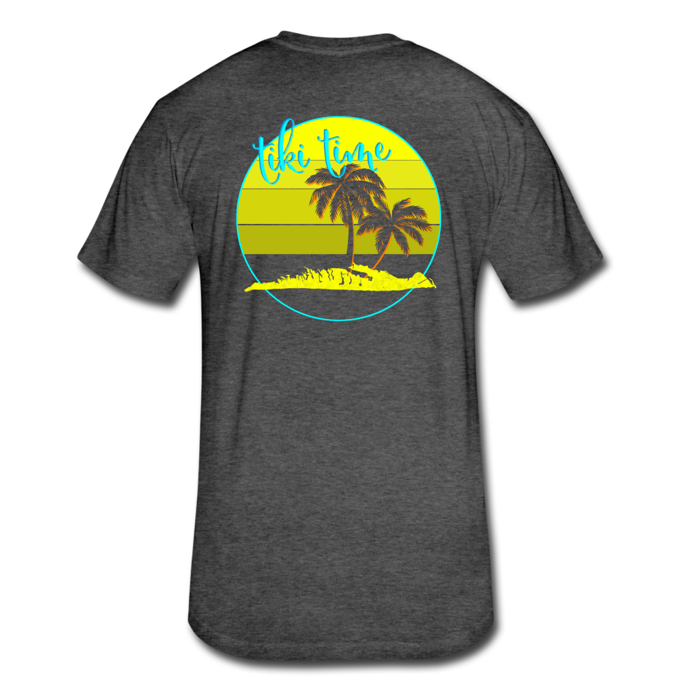 Tiki Time -  Men's Fitted Cotton/Poly T-Shirt by Next Level - heather black