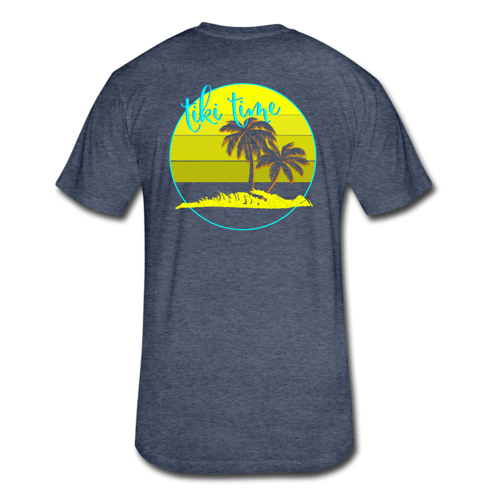 Tiki Time -  Men's Fitted Cotton/Poly T-Shirt by Next Level - heather navy