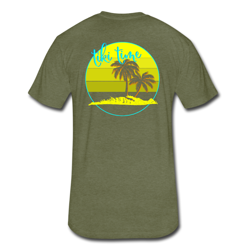 Tiki Time -  Men's Fitted Cotton/Poly T-Shirt by Next Level - heather military green