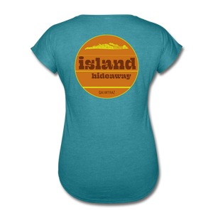 island hideaway -  Women's Tri-Blend V-Neck T-Shirt - heather turquoise