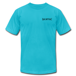 island hideaway -  Men's Unisex Jersey T-Shirt by Bella + Canvas - turquoise