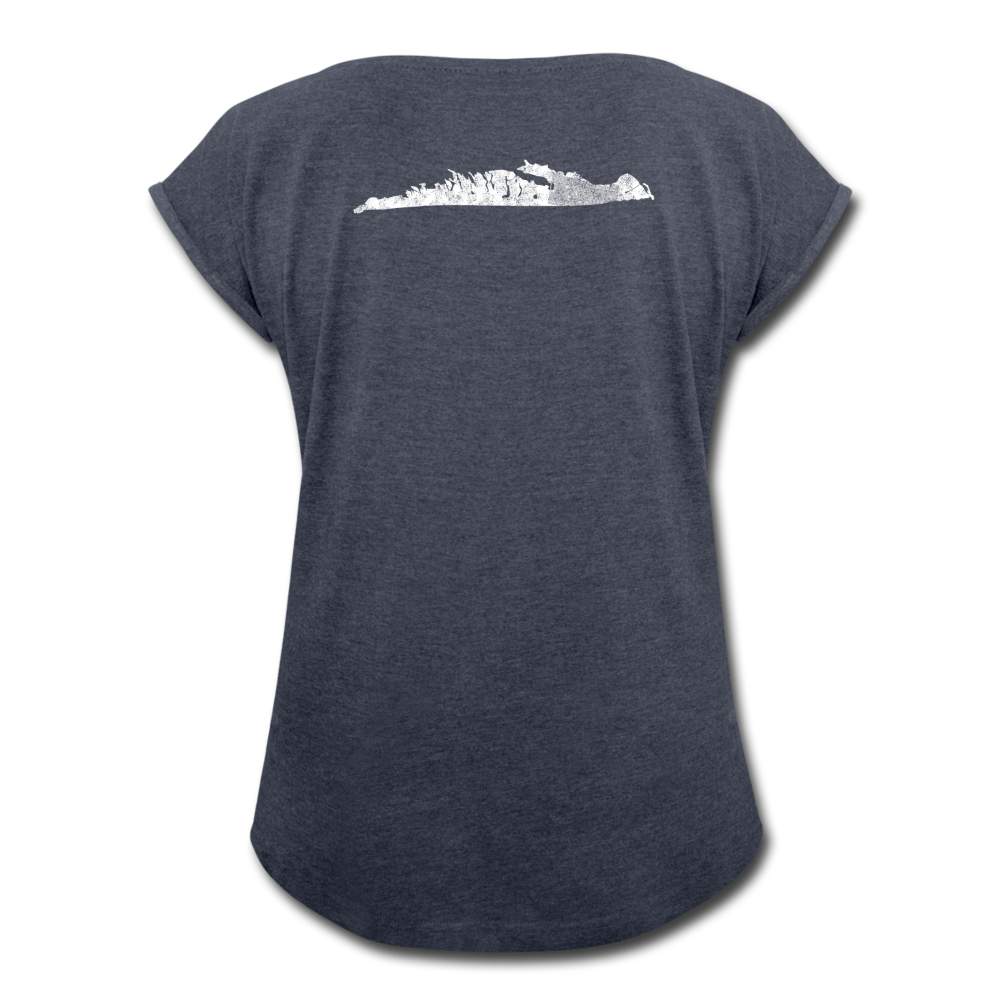 Island - Women's Roll Cuff T-Shirt - navy heather
