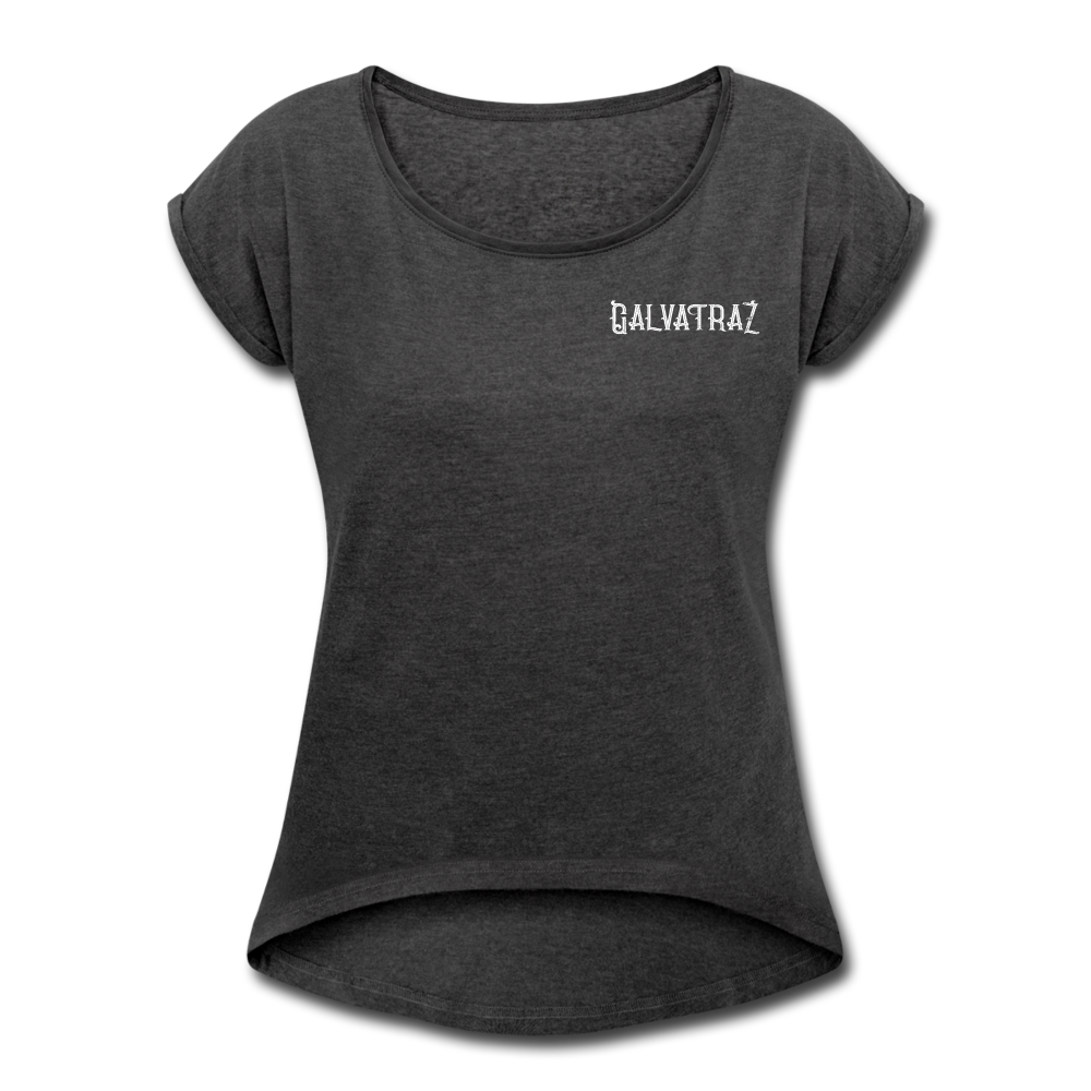 Island Quaratine - Women's Roll Cuff T-Shirt - heather black