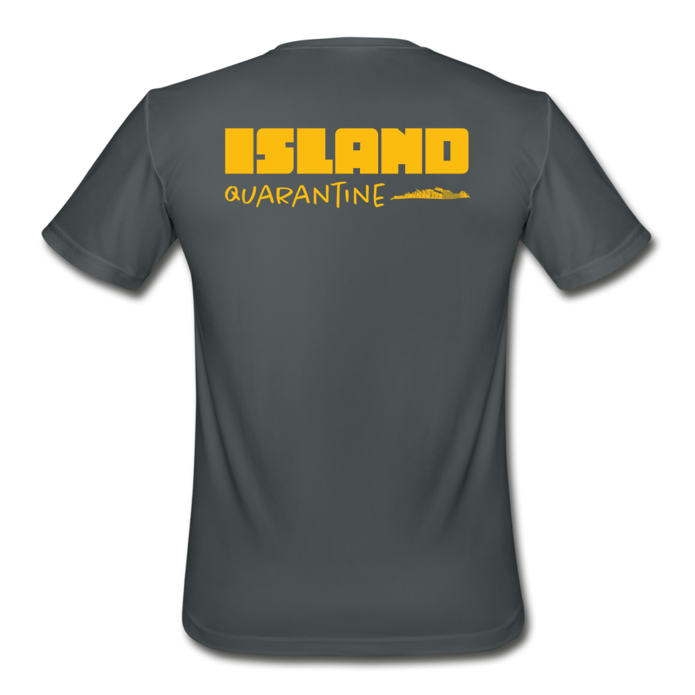 Island Quaratine - Men’s Moisture Wicking Performance T-Shirt - charcoal
