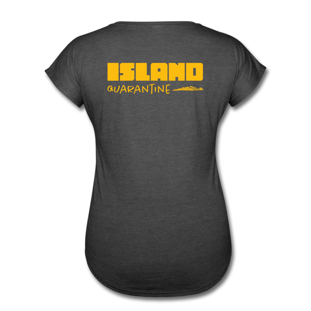 Island Quaratine - Women's Tri-Blend V-Neck T-Shirt - deep heather
