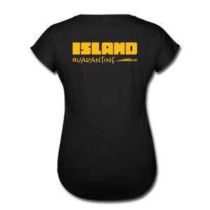 Island Quaratine - Women's Tri-Blend V-Neck T-Shirt - black