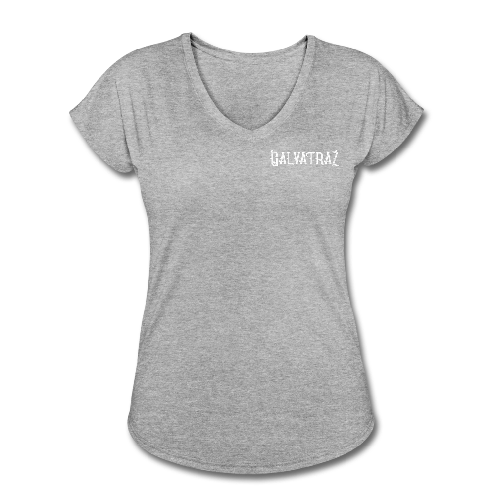 Island Quaratine - Women's Tri-Blend V-Neck T-Shirt - heather gray