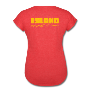 Island Quaratine - Women's Tri-Blend V-Neck T-Shirt - heather red