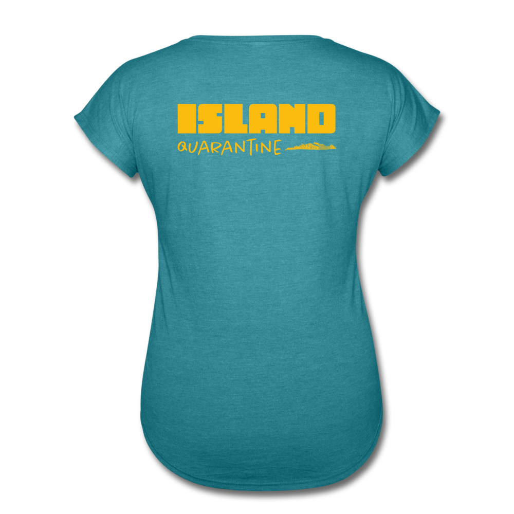 Island Quaratine - Women's Tri-Blend V-Neck T-Shirt - heather turquoise