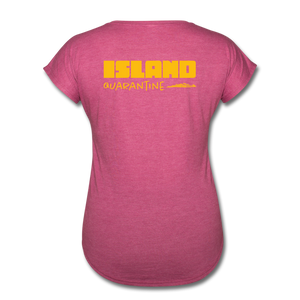 Island Quaratine - Women's Tri-Blend V-Neck T-Shirt - heather raspberry