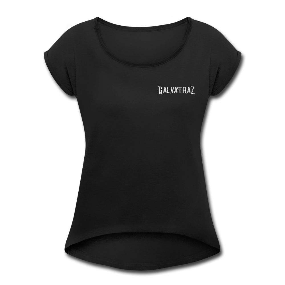 Island Bound - Women's Roll Cuff T-Shirt - black