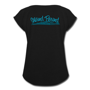 Island Bound - Women's Roll Cuff T-Shirt - black