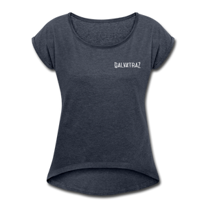 Island Bound - Women's Roll Cuff T-Shirt - navy heather