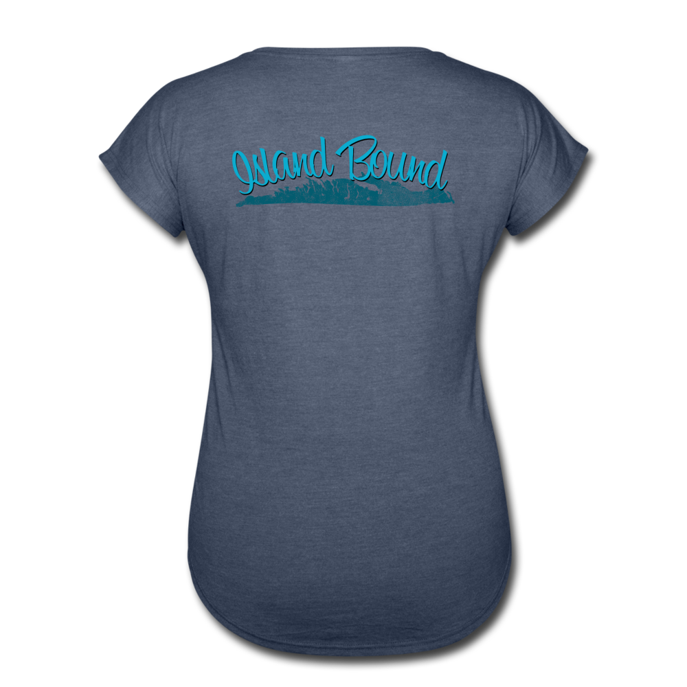 Island Bound - Women's Tri-Blend V-Neck T-Shirt - navy heather