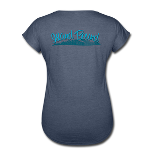 Island Bound - Women's Tri-Blend V-Neck T-Shirt - navy heather