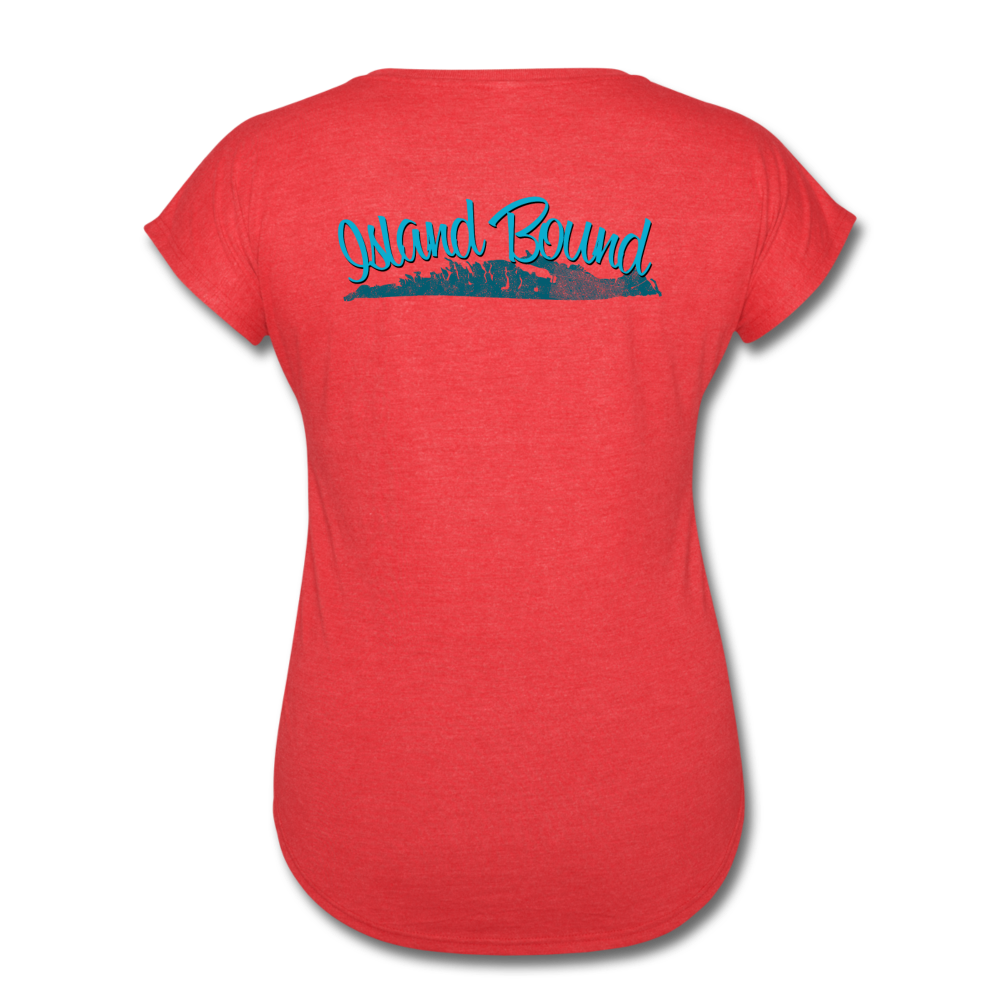 Island Bound - Women's Tri-Blend V-Neck T-Shirt - heather red