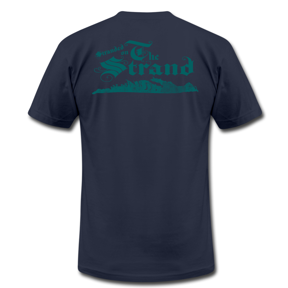 Stranded On The Strand - Unisex Jersey T-Shirt by Bella + Canvas - navy