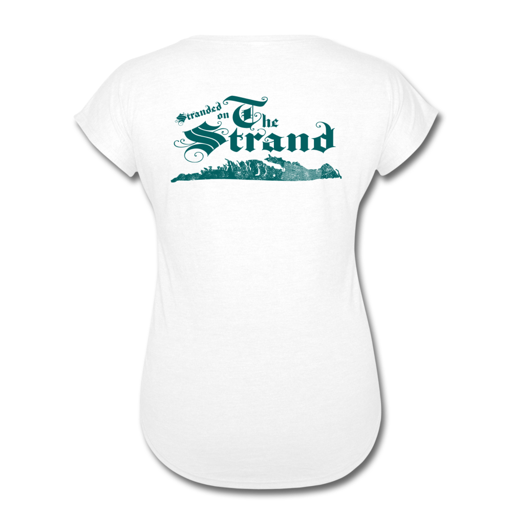 Stranded On The Strand - Women's Tri-Blend V-Neck T-Shirt - white