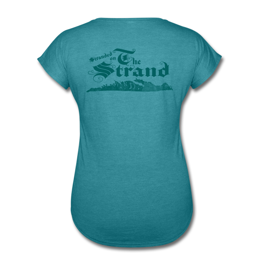 Stranded On The Strand - Women's Tri-Blend V-Neck T-Shirt - heather turquoise