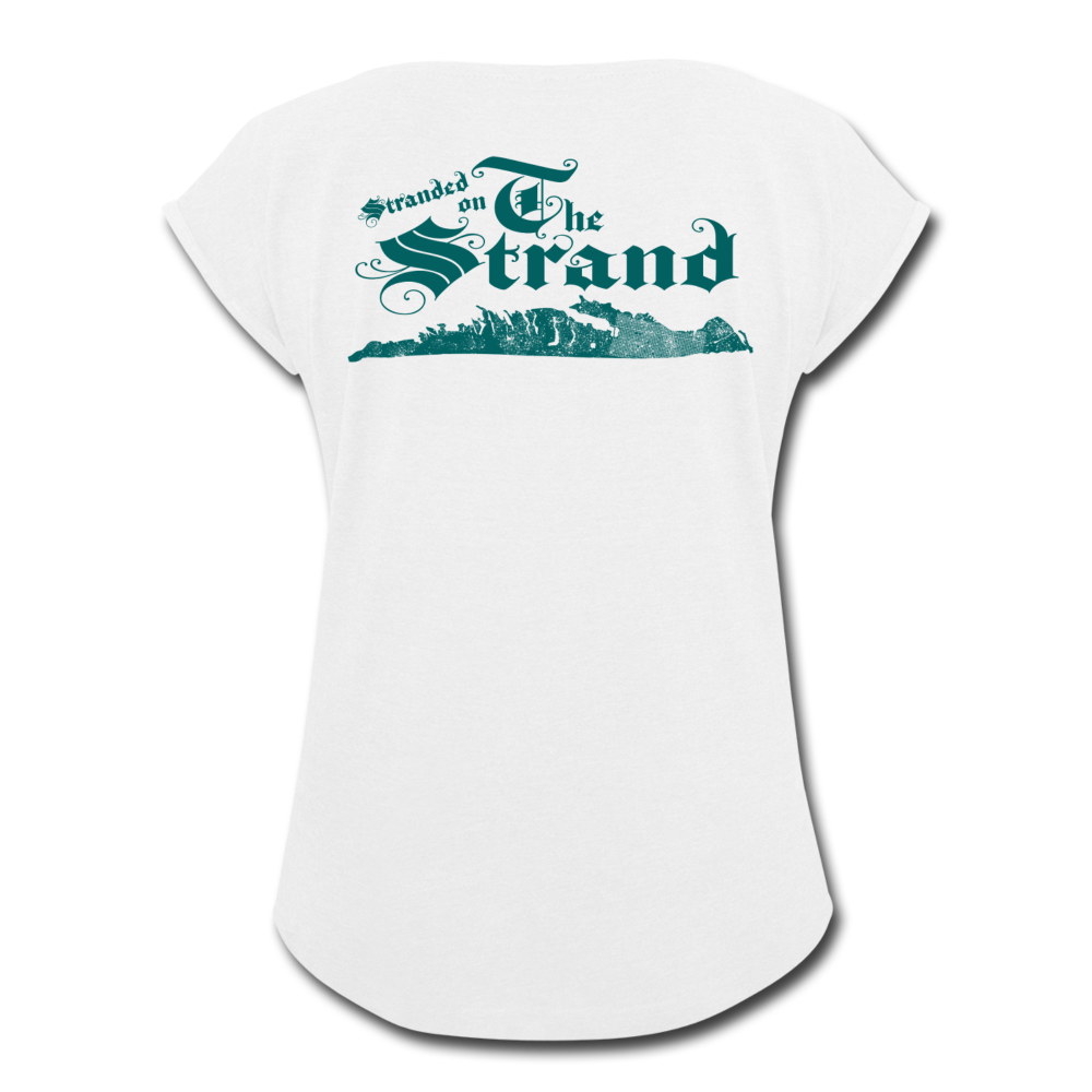 Stranded On The Strand - Women's Roll Cuff T-Shirt - white