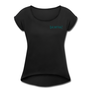 Stranded On The Strand - Women's Roll Cuff T-Shirt - black