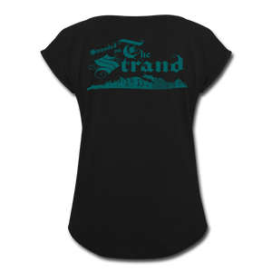Stranded On The Strand - Women's Roll Cuff T-Shirt - black