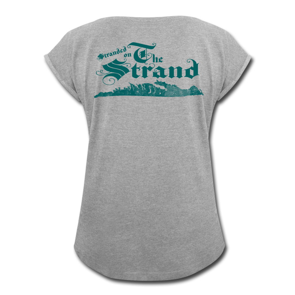 Stranded On The Strand - Women's Roll Cuff T-Shirt - heather gray