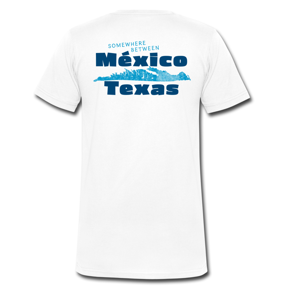 Somewhere Between Mexico and Texas - Men's V-Neck T-Shirt - white