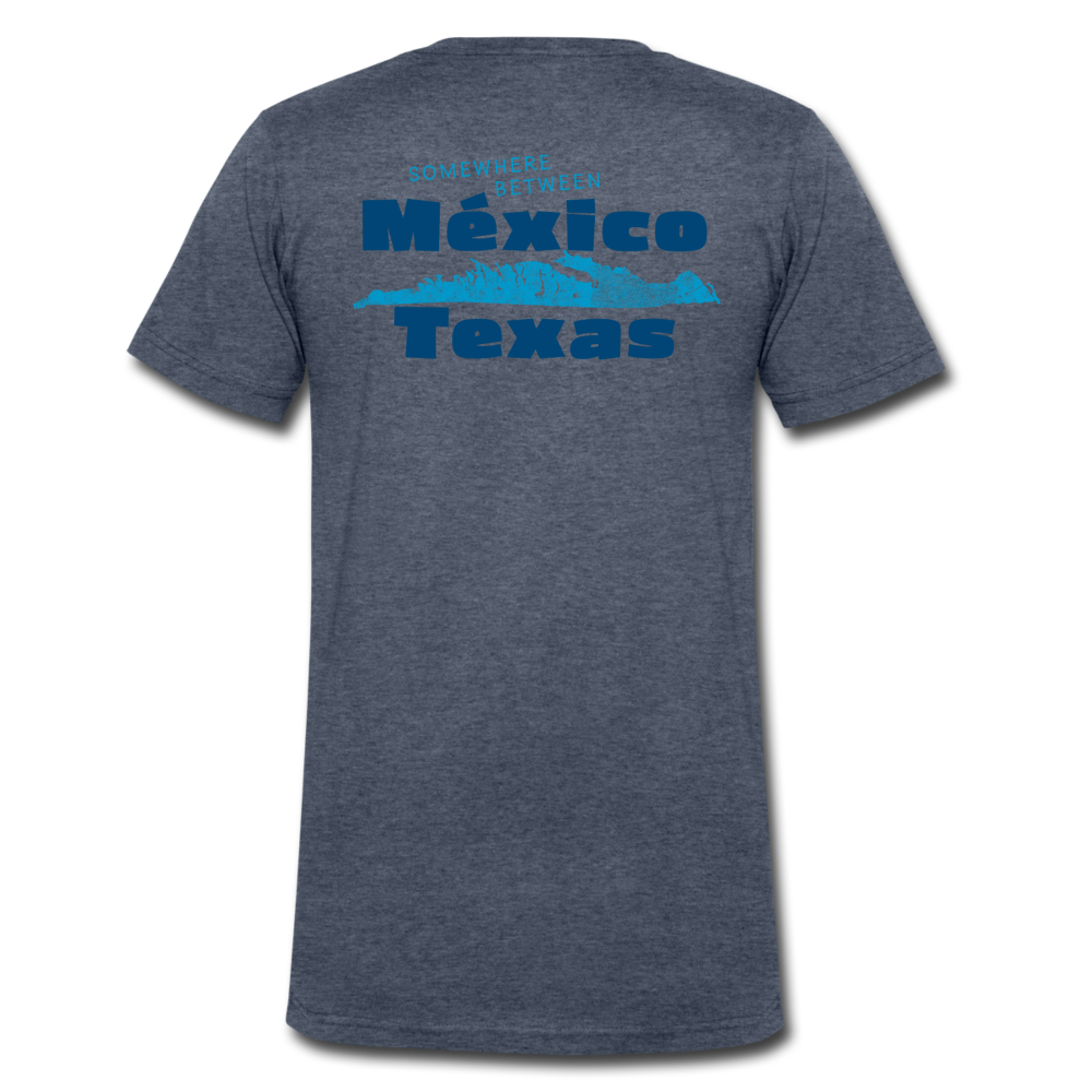 Somewhere Between Mexico and Texas - Men's V-Neck T-Shirt - heather navy