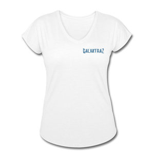 Somewhere Between Mexico and Texas - Women's Tri-Blend V-Neck T-Shirt - white