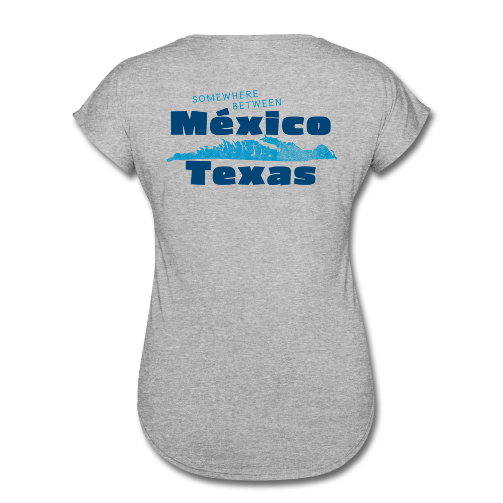 Somewhere Between Mexico and Texas - Women's Tri-Blend V-Neck T-Shirt - heather gray