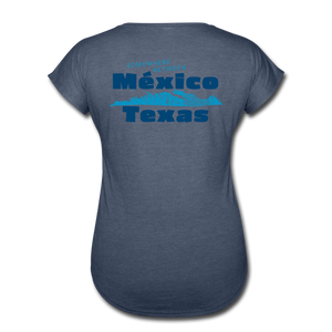 Somewhere Between Mexico and Texas - Women's Tri-Blend V-Neck T-Shirt - navy heather