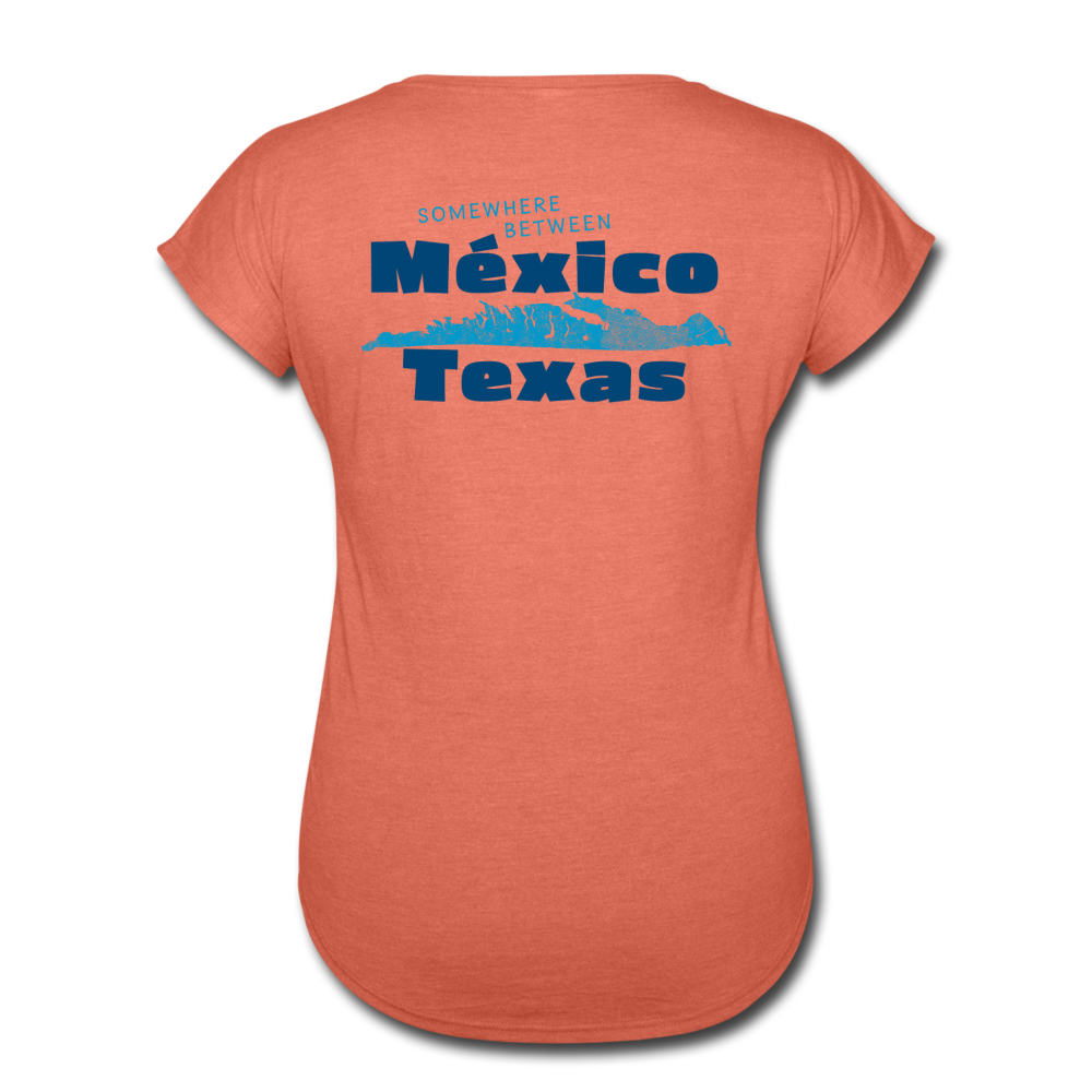 Somewhere Between Mexico and Texas - Women's Tri-Blend V-Neck T-Shirt - heather bronze
