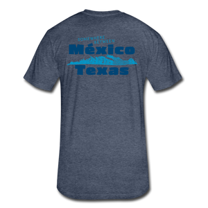 Somewhere Between Mexico and Texas - Fitted Cotton/Poly T-Shirt by Next Level - heather navy