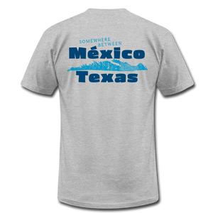 Somewhere Between Mexico and Texas - Unisex Jersey T-Shirt by Bella + Canvas - heather gray