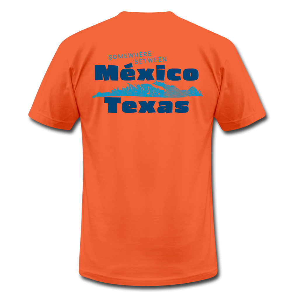 Somewhere Between Mexico and Texas - Unisex Jersey T-Shirt by Bella + Canvas - orange