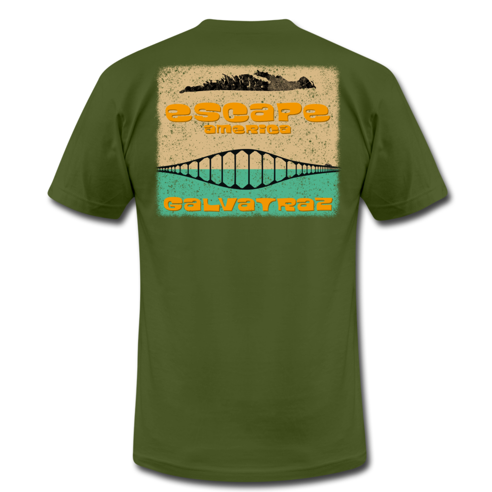 Escape America - Unisex Jersey T-Shirt by Bella + Canvas - olive