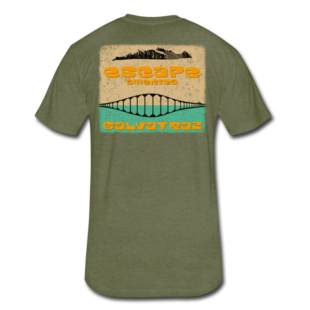 Escape America - Fitted Cotton/Poly T-Shirt by Next Level - heather military green